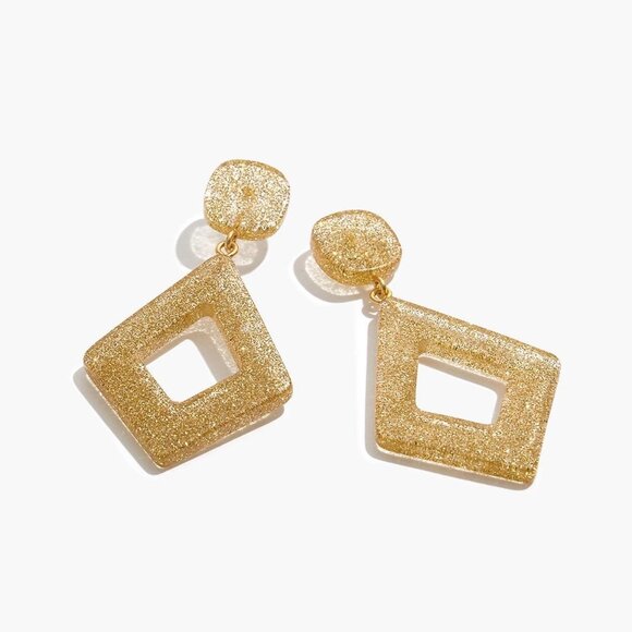 Madewell Jewelry - Madewell Glitter Diamond Shaped Statement Earrings